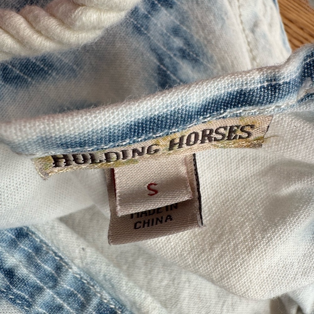 ANTHROPOLOGY Holding Horses Blue & White Rope Tie-Dye Swing Dress - Picture 9 of 11